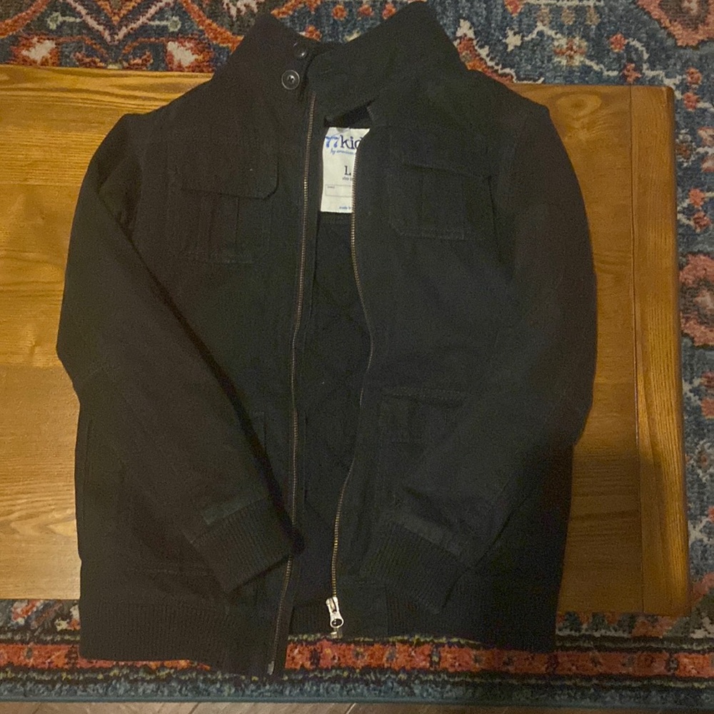 American Eagle 77 kids thick black bomber style jacket